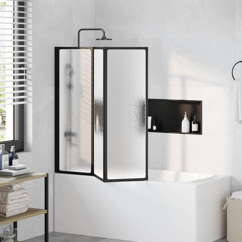 vidaXL Zuhanyfal Fekete 120 x 2 x 117 cm Alumínium