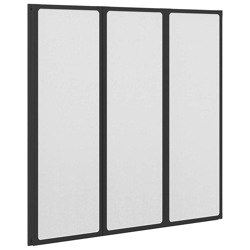 vidaXL Zuhanyfal Fekete 120 x 2 x 117 cm Alumínium