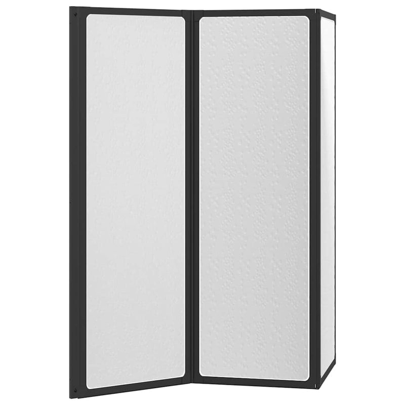 vidaXL Zuhanyfal Fekete 120 x 2 x 117 cm Alumínium