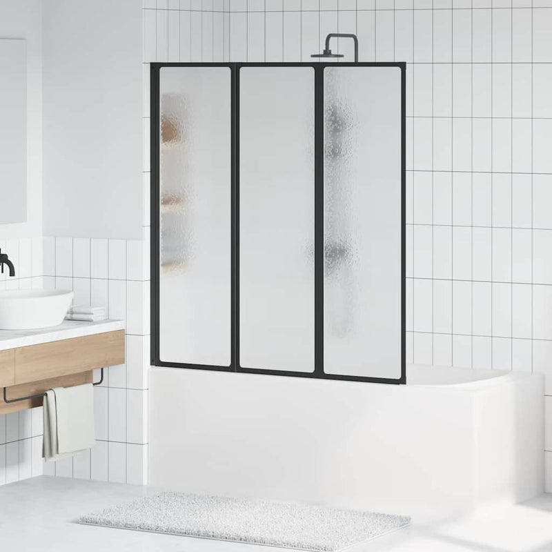 vidaXL Zuhanyfal Fekete 132 x 2 x 140 cm Alumínium