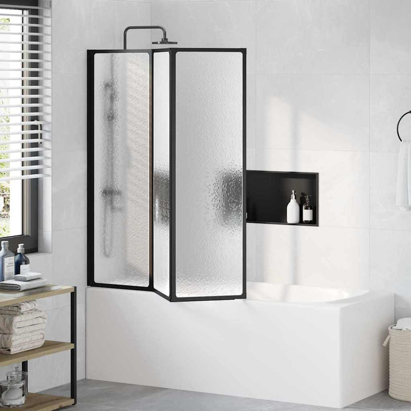 vidaXL Zuhanyfal Fekete 132 x 2 x 140 cm Alumínium