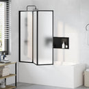 vidaXL Zuhanyfal Fekete 132 x 2 x 140 cm Alumínium és PP