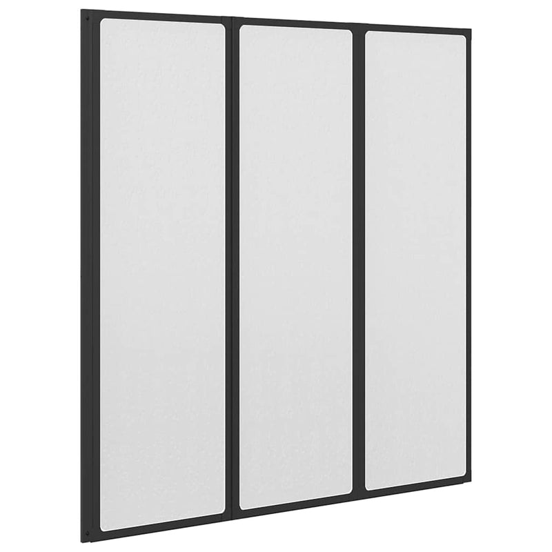 vidaXL Zuhanyfal Fekete 132 x 2 x 140 cm Alumínium