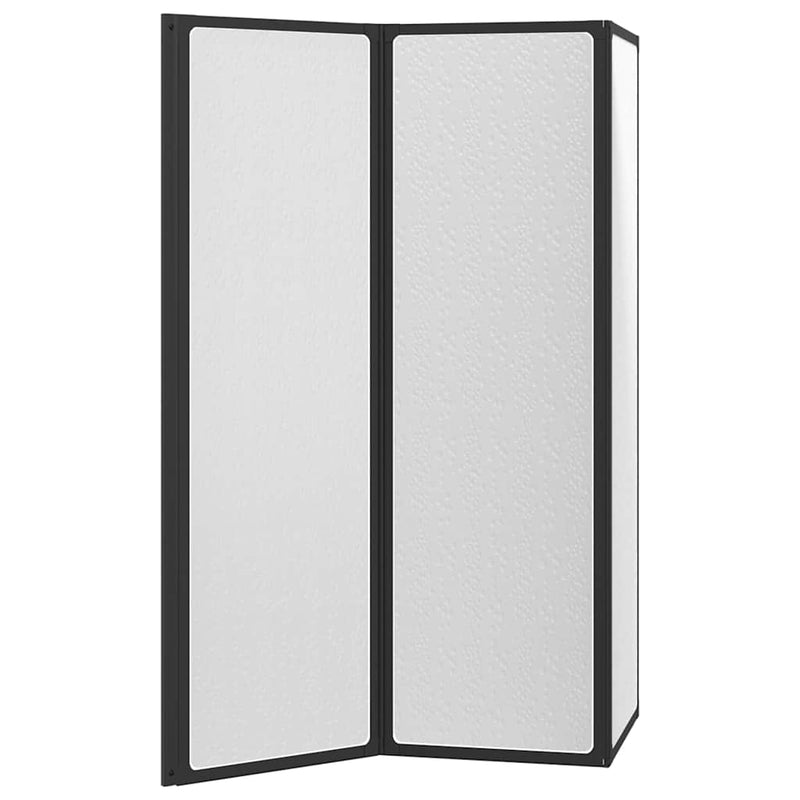vidaXL Zuhanyfal Fekete 132 x 2 x 140 cm Alumínium