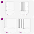 vidaXL Zuhanyfal Egyéb Fekete 168 x 140 cm Alumínium