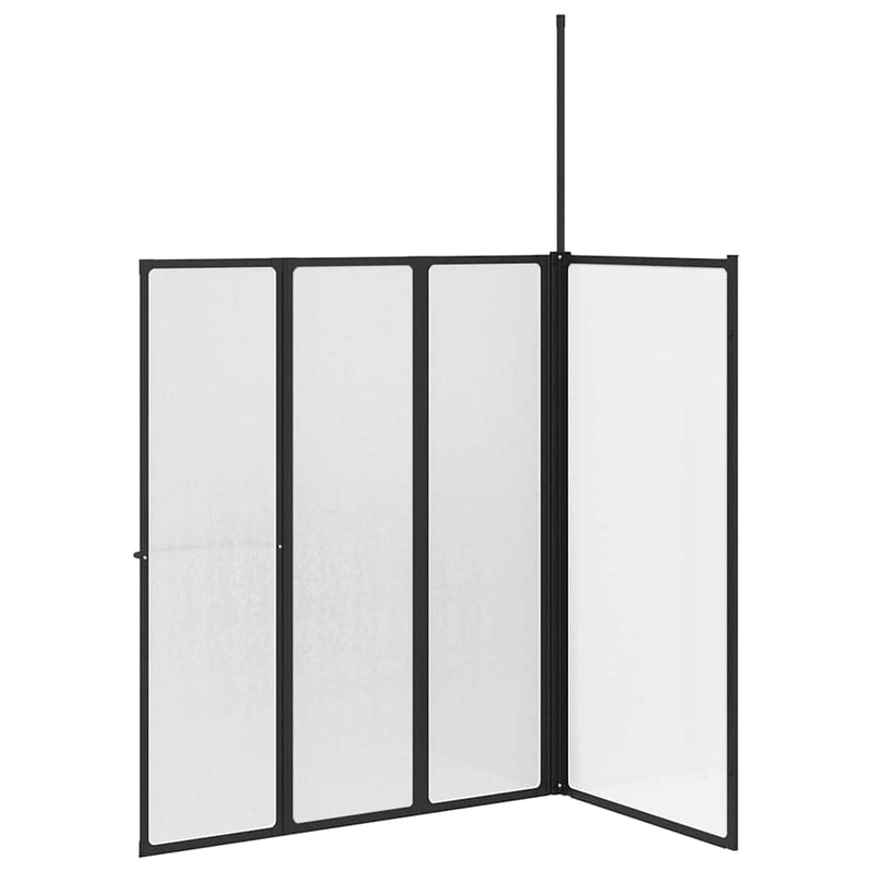 vidaXL Zuhanyfal Egyéb Fekete 120 x 70 x 137 cm Alumínium