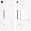 vidaXL Zuhanyfal Egyéb Fekete 120 x 70 x 137 cm Alumínium