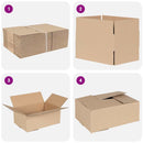 vidaXL Hajtható doboz 50 pcs Természetes 25 x 17,5 x 10 cm Karton