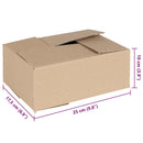 vidaXL Hajtható doboz 50 pcs Természetes 25 x 17,5 x 10 cm Karton