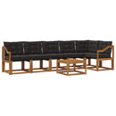 vidaXL Kültéri kanapé szett párnával 7 pcs Természetes és fekete