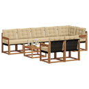vidaXL Kültéri kanapé szett párnával 9 pcs Természetes és bézs