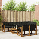 vidaXL Kültéri kanapé szett párnával 9 pcs Természetes és fekete
