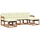 vidaXL Kültéri kanapé szett párnával 6 pcs Természetes és krémszínű