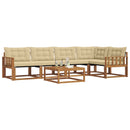 vidaXL Kültéri kanapé szett párnával 6 pcs Természetes és bézs