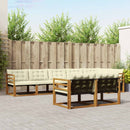 vidaXL Kültéri kanapé szett párnával 8 pcs Természetes és krémszínű