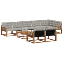 vidaXL Kültéri kanapé szett 9 pcs Természetes és Világosszürke