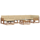 vidaXL Kültéri kanapé szett 22 pcs Természetes és bézs Tömör Akácfa