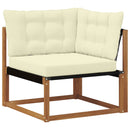 vidaXL Kültéri kanapé szett párnával 8 pcs Természetes és krémszínű