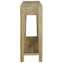 vidaXL Konzolasztal Természetes szürke 110 x 30 x 80 cm Tömör Mangófát