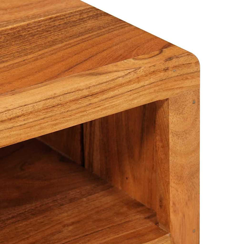 vidaXL TV szekrény polcokkal Barna 110 x 30 x 40 cm Tömör Akácfa