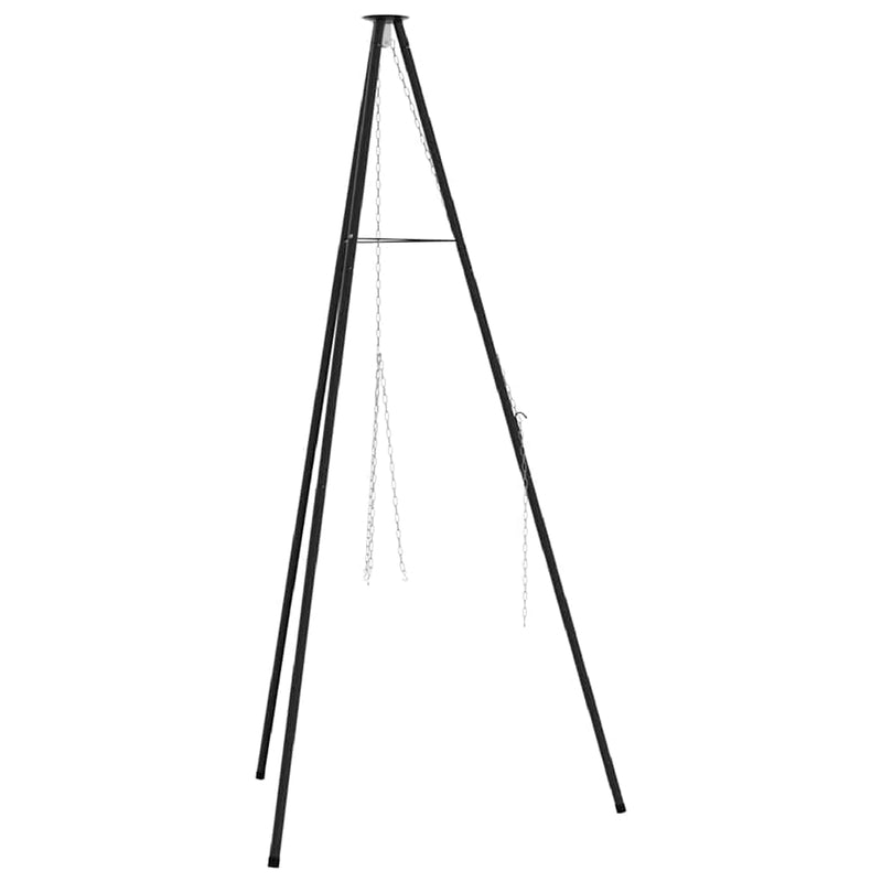 vidaXL Tűzrakó állvány Fekete 92 x 92 x 191,5 cm Acél