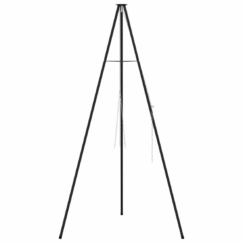 vidaXL Tűzrakó állvány Fekete 92 x 92 x 191,5 cm Acél