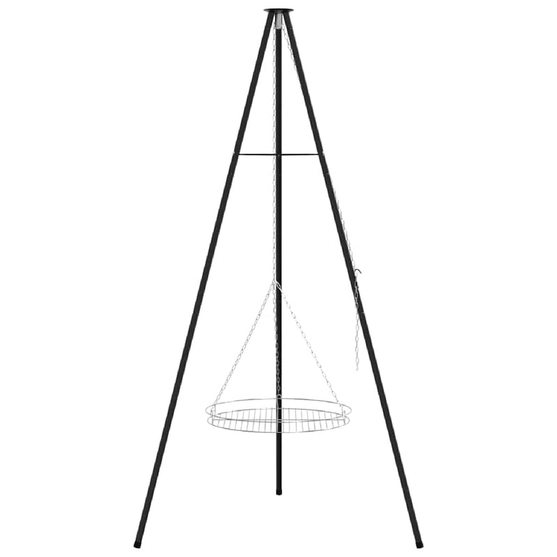 vidaXL Tűzrakó állvány Fekete 92 x 92 x 171,5 cm Acél