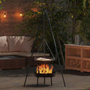 vidaXL Tűzrakó állvány Fekete 92 x 92 x 171,5 cm Fém