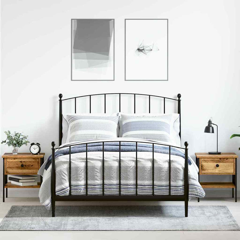 vidaXL Éjjeli szekrény fiókkal 2 pcs Régi fa 40 x 42 x 45 cm