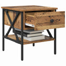 vidaXL Éjjeli szekrény fiókkal 2 pcs Régi fa 40 x 42 x 45 cm