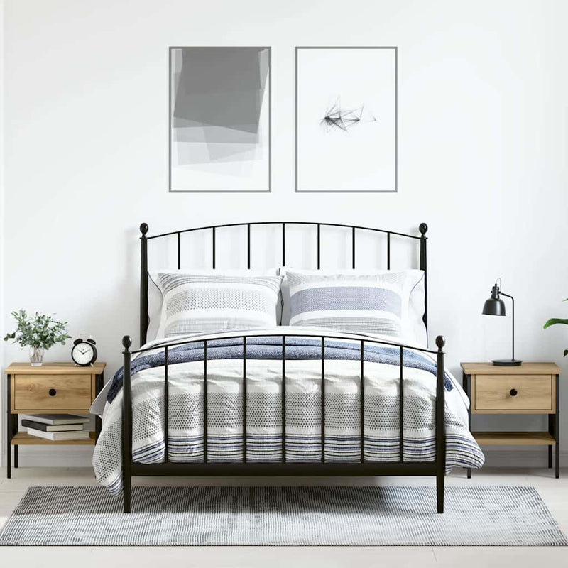 vidaXL Éjjeli szekrény fiókkal 2 pcs kézműves tölgy 40 x 42 x 45 cm