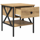 vidaXL Éjjeli szekrény fiókkal 2 pcs kézműves tölgy 40 x 42 x 45 cm