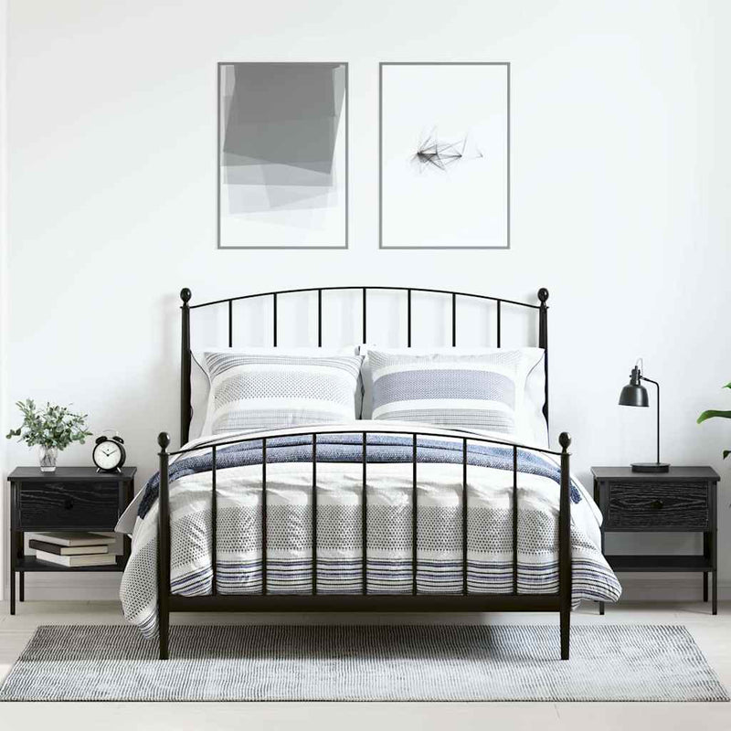 vidaXL Éjjeli szekrény fiókkal 2 pcs Musta tammi 40 x 42 x 45 cm