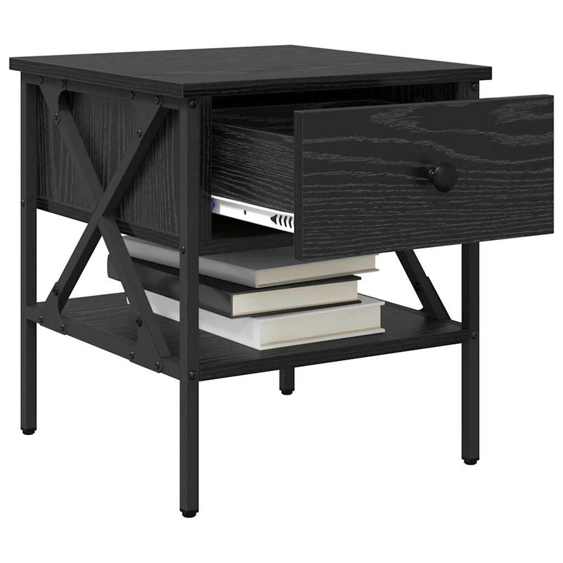 vidaXL Éjjeli szekrény fiókkal 2 pcs Musta tammi 40 x 42 x 45 cm