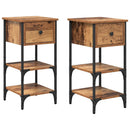 vidaXL Éjjeliszekrény fiókkal 2 pcs Barna 33.5 x 36 x 70 cm Mérnöki fa