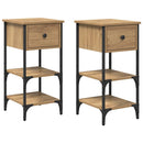 vidaXL Éjjeliszekrény fiókkal 2 pcs Barna 33.5 x 36 x 70 cm Mérnöki fa