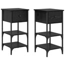 vidaXL Éjjeliszekrény 2 pcs Fekete tölgy 33.5 x 36 x 70 cm Mérnöki fa