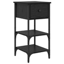 vidaXL Éjjeliszekrény 2 pcs Fekete tölgy 33.5 x 36 x 70 cm Mérnöki fa