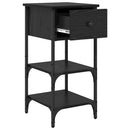vidaXL Éjjeliszekrény 2 pcs Fekete tölgy 33.5 x 36 x 70 cm Mérnöki fa