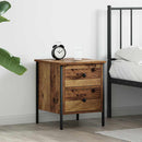 vidaXL Éjjeli szekrény Régi fa 40 x 42 x 50 cm Műgyantás fa és fém