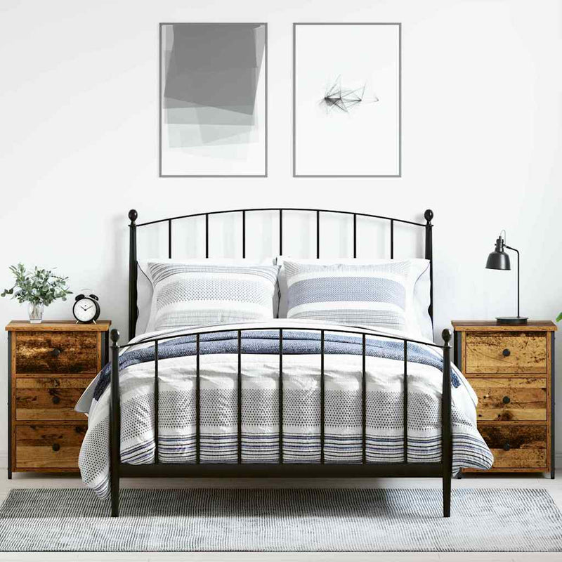 vidaXL Éjjeliszekrény fiókkal Barna Szilárd Újrahasznosított Fa