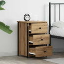 vidaXL Éjjeliszekrény fiókkal Barna Szilárd Újrahasznosított Fa