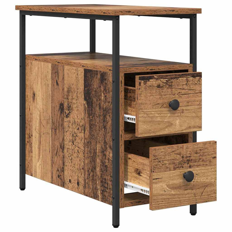 vidaXL Éjjeliszekrény fiókkal Régi fa 30 x 60 x 60 cm Faanyag