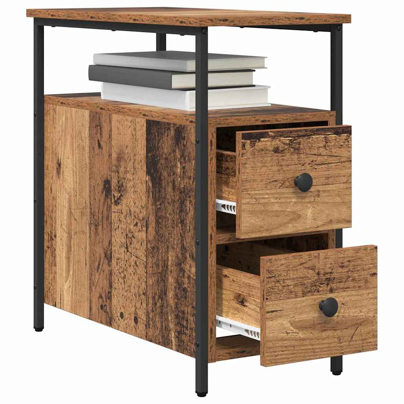 vidaXL Éjjeliszekrény fiókkal Régi fa 30 x 60 x 60 cm Faanyag