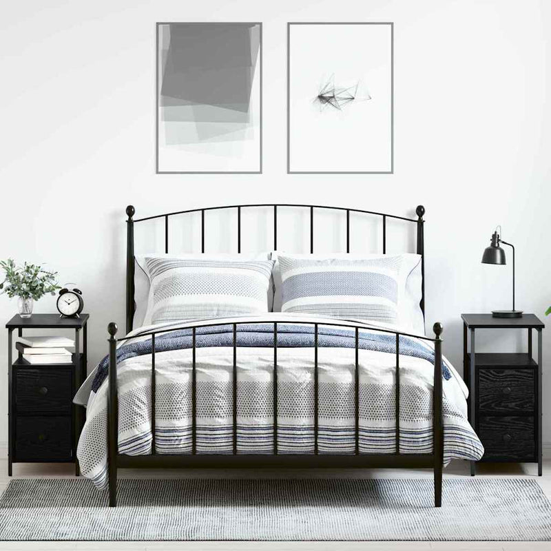 vidaXL Éjjeliszekrény 2 pcs Musta tammi 30 x 60 x 60 cm Faanyag