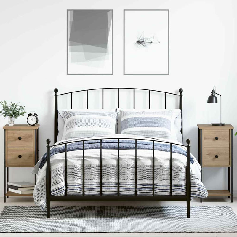 vidaXL Éjjeliszekrény 2 pcs kézműves tölgy 32 x 42 x 70 cm Faanyag