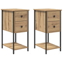 vidaXL Éjjeliszekrény 2 pcs kézműves tölgy 32 x 42 x 70 cm Faanyag