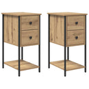 vidaXL Éjjeliszekrény 2 pcs kézműves tölgy 32 x 42 x 70 cm Faanyag