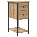 vidaXL Éjjeliszekrény 2 pcs kézműves tölgy 32 x 42 x 70 cm Faanyag