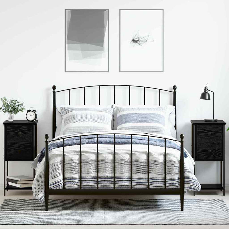 vidaXL Éjjeliszekrény 2 pcs Musta tammi 32 x 42 x 70 cm Faanyag